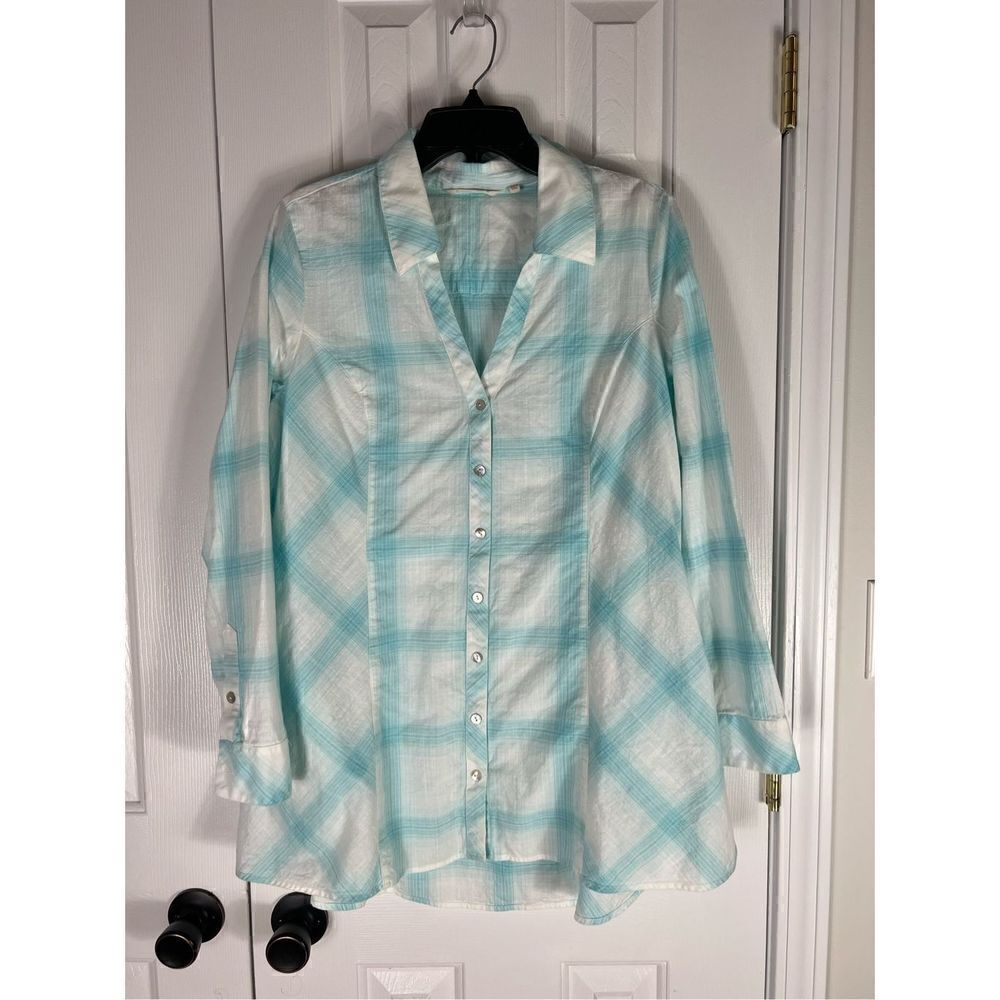 Soft Surroundings Womens Button Down Blouse Size L